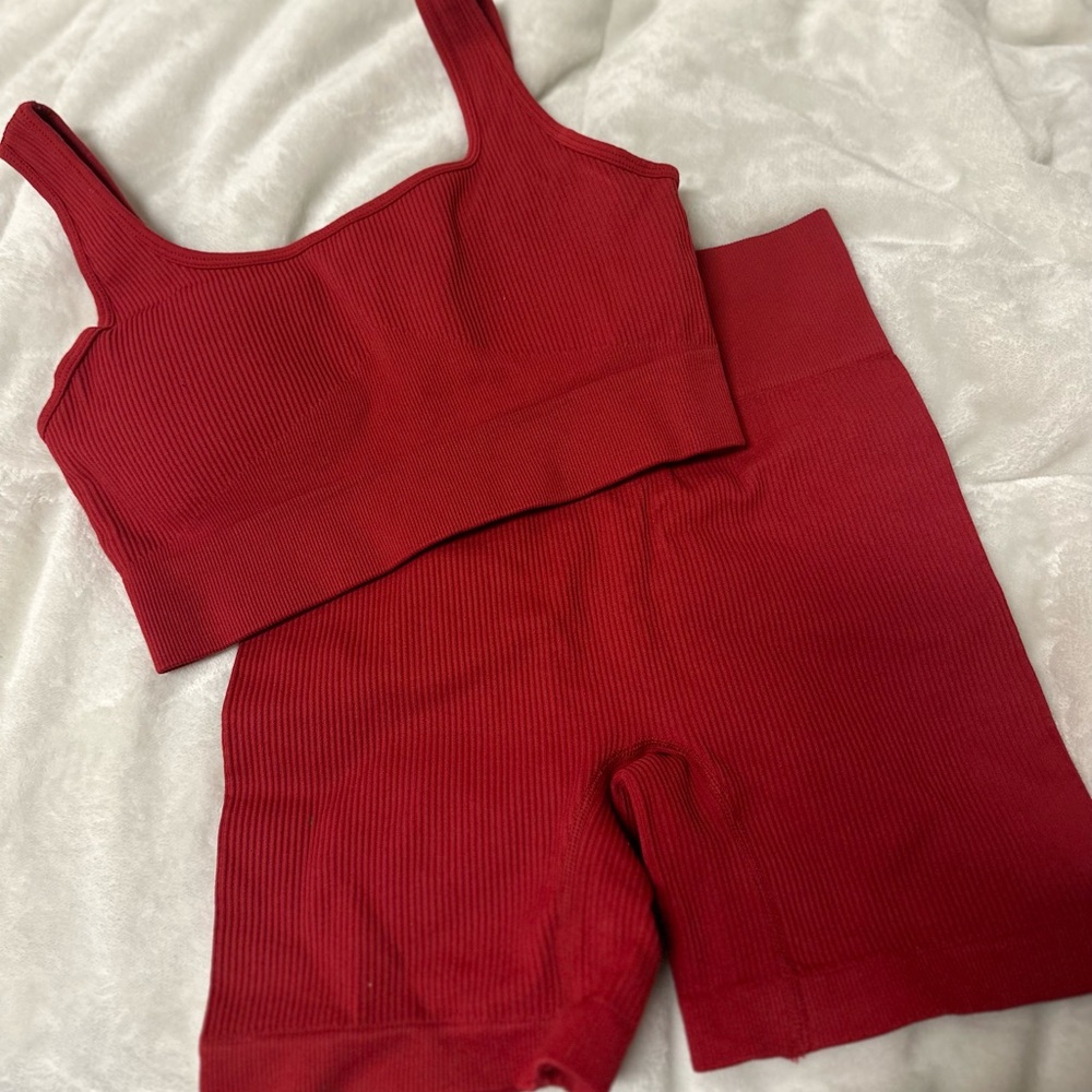Red 2 piece Workout Set